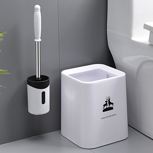 Household long handle cleaning toilet brush full-angle decontamination soft brush household punch-free set cleaning brush toilet brush