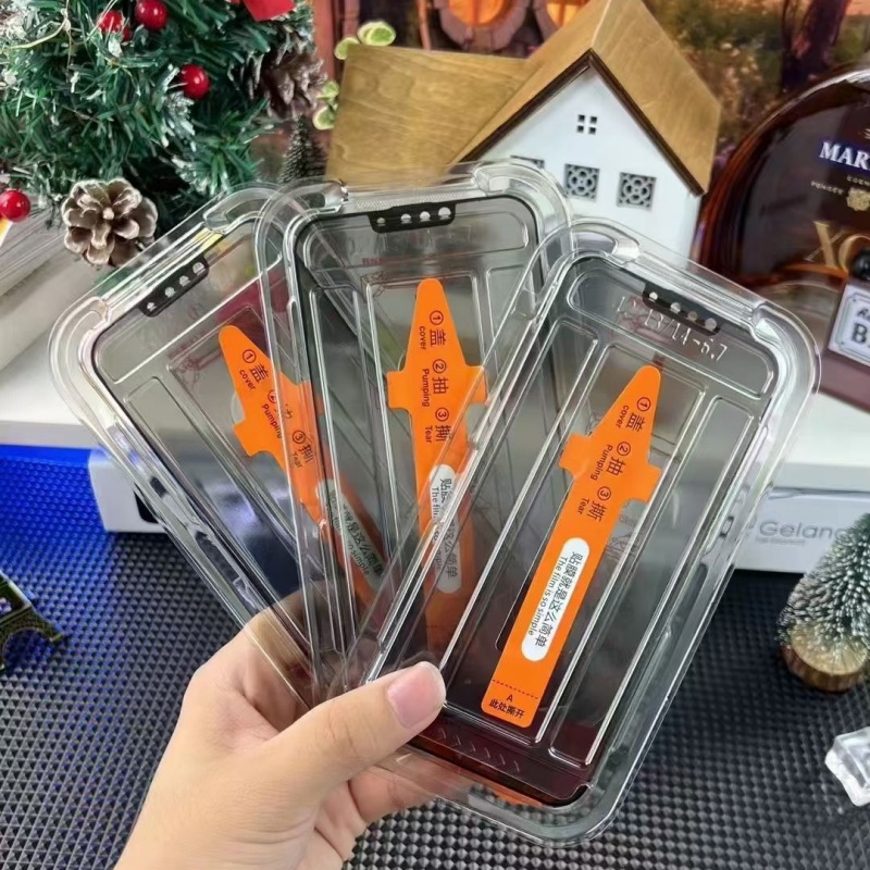 Suitable for Iphone17 Mobile Phone Film 15Promax Full Screen Dust-Free Warehouse Ip13 Silk Screen Second Sticker Apple 16 Tempered Film