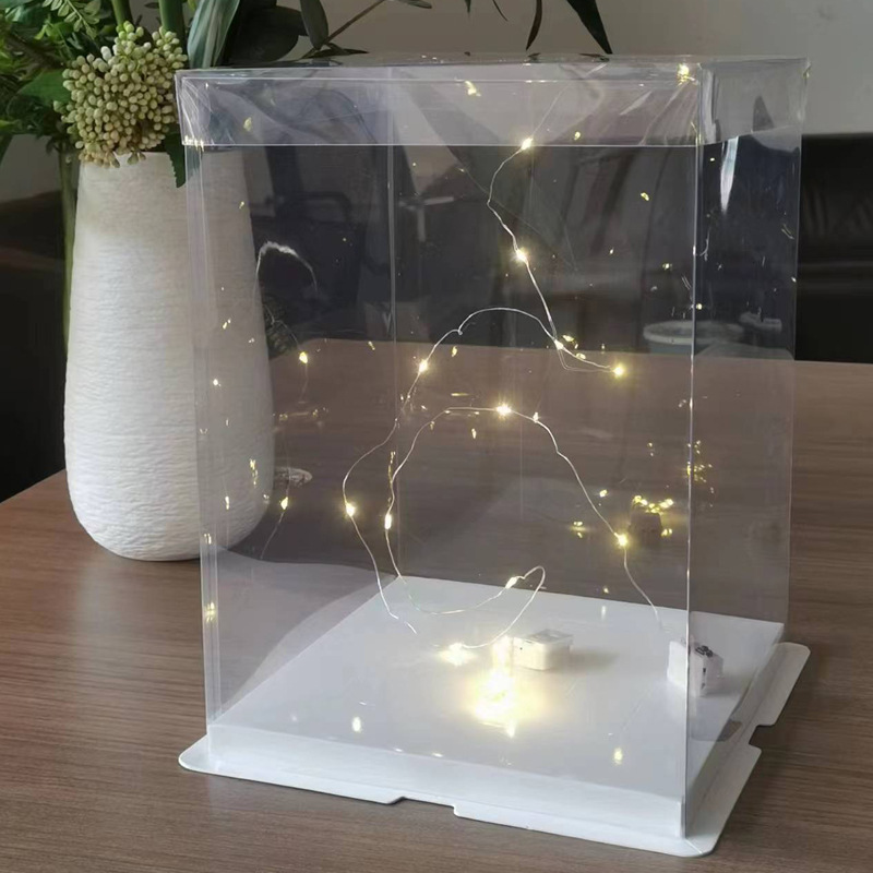 Caja transparente para pastel de cumpleaños, caja de embalaje de 4, 6, 8, 10 y 12 pulgadas, caja de embalaje para regalos y snacks, versión elevada