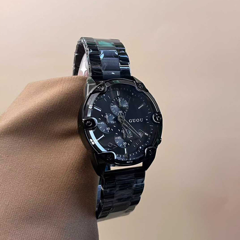 Guou Multifunctional Sports Watch Unisex Watch Fashion Business Chronograph Quartz Trendyy Watch