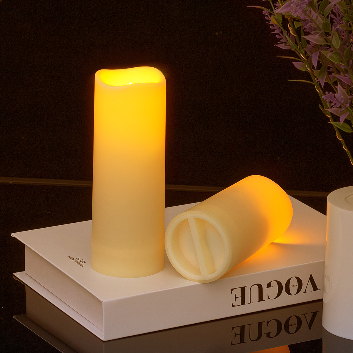 Amazon venta caliente LED simulación vela electrónica camping al aire libre lámpara de vela impermeable decoración de escritorio luz de atmósfera