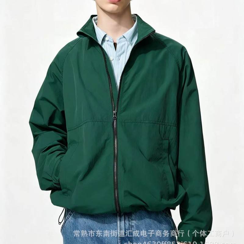Youjia 486167 same style men's windproof stand-up collar zipper jacket, unisex waterproof versatile coat Youjia 486167 same style men's windproof stand-up collar zipper jacket, unisex waterproof versatile coat