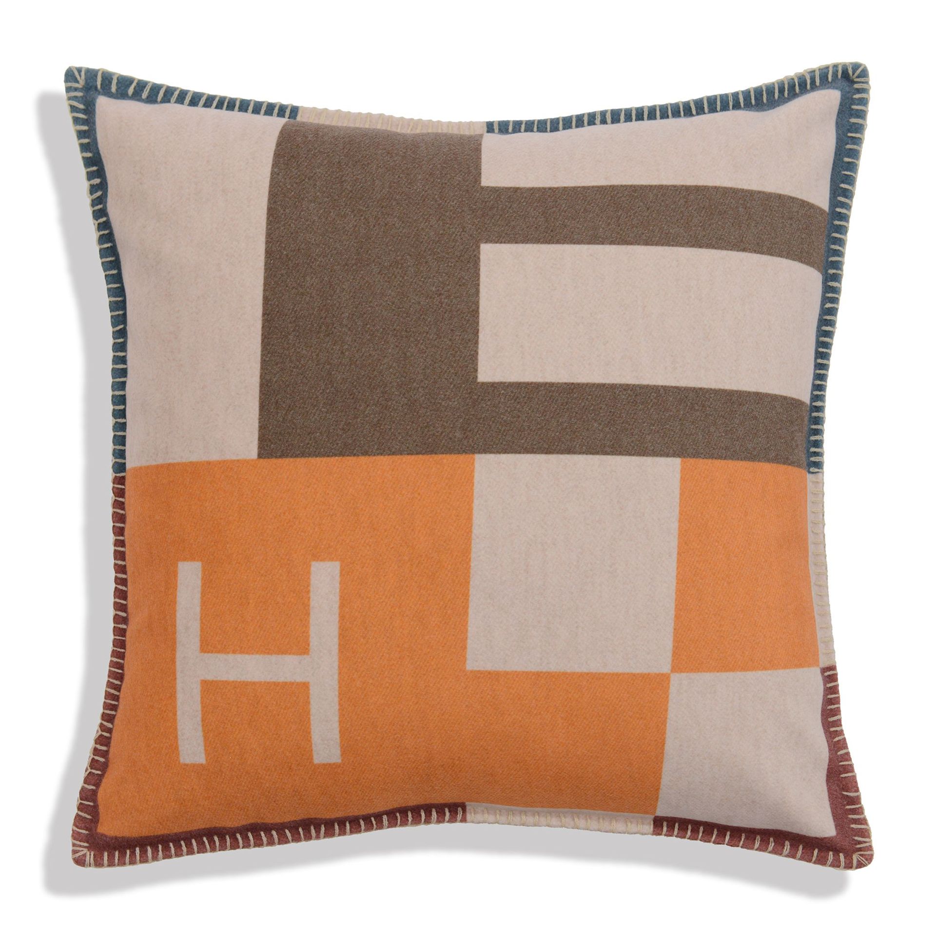 American Luxury Simple Pattern Woolen Edge Printed Pillow Cushion Sofa Model Room Decoration