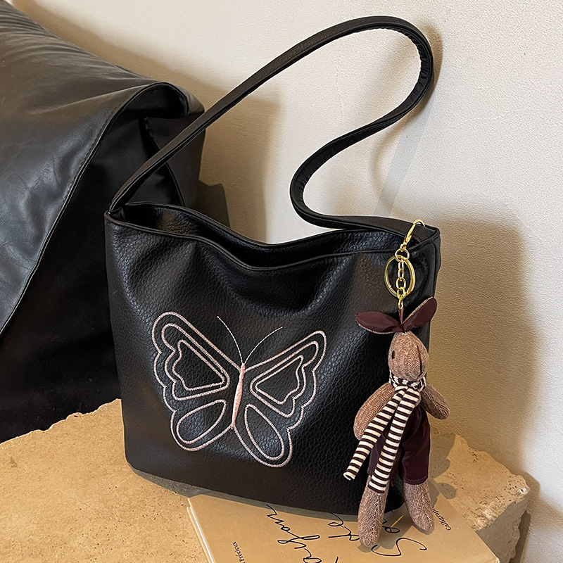 Borsa a spalla vintage ricamata farfalla grande per donna_voghion.com