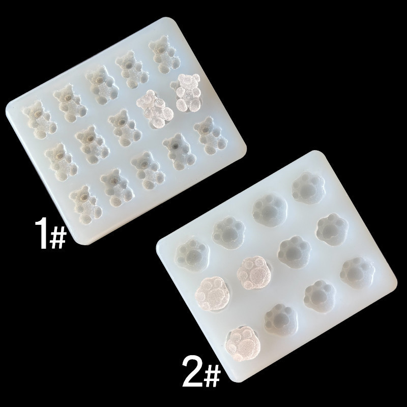 Hecho a mano epoxi azúcar molde de uñas oso amor gato garra azúcar alimentos y jugar arcilla aromaterapia vela molde de silicona