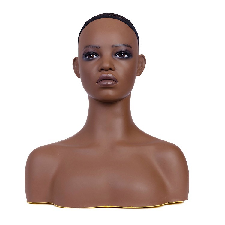 新款非洲黑人模特头 欧美女款头模 仿真假人头 假发支架模型道具
