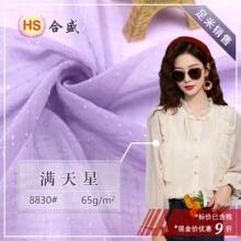 满天星星皱 仙女裙汉服雪纺布料 锦涤欧根纱提花网布纱家纺 8830