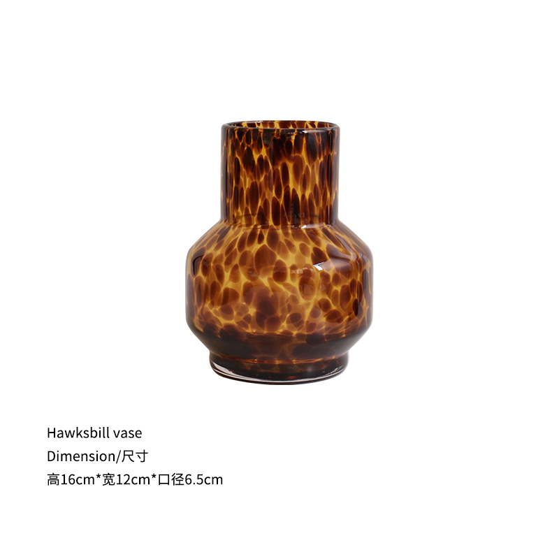 Jarrón de concha de carey 1 pieza de diseño de alto nivel, entrada a la sala de estar, decoración de jarrón de vidrio medieval, decoración de regalo de arte
