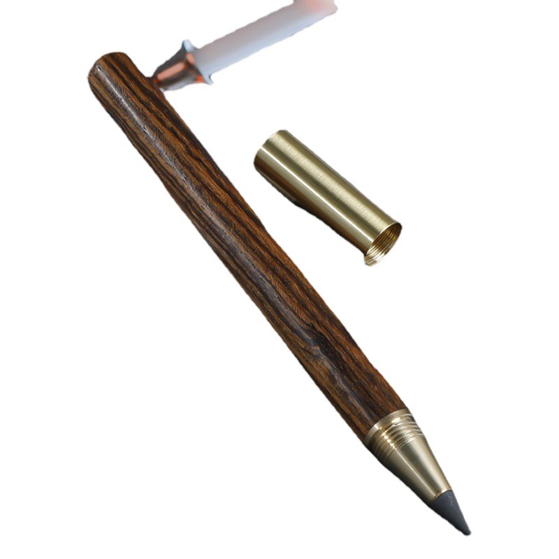 Lápiz eterno de madera que escribe el estudiante que afila borrable-La pintura sin lápiz no es fácil de romper y no puede terminar de escribir el logotipo imprimible del lápiz