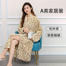 秋冬季新款加厚加大珊瑚绒浴袍女a类家居服可外穿睡袍多款型浴巾