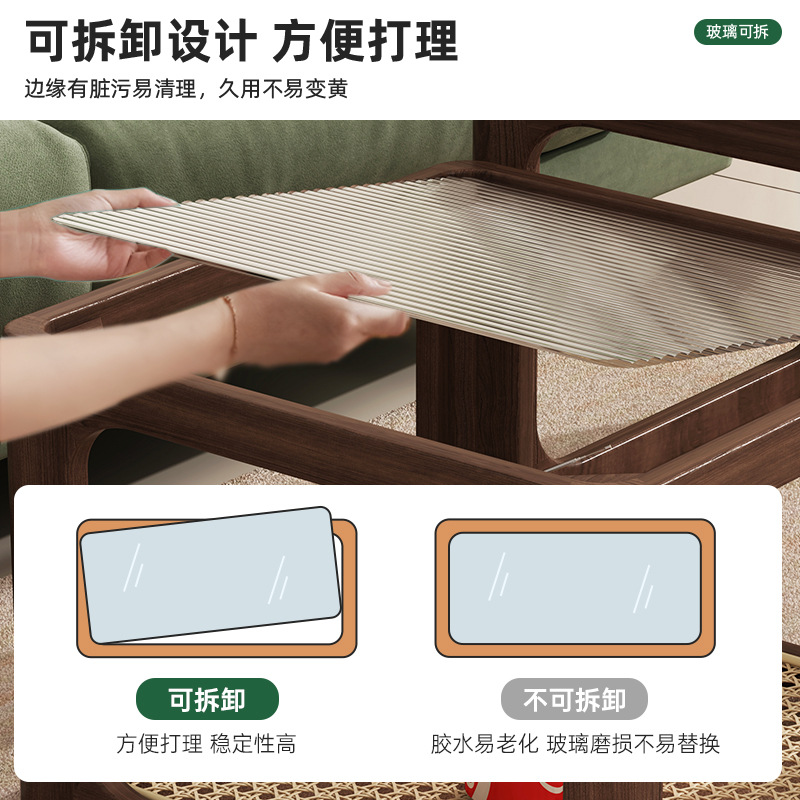 Mesa de té personalizada mesa de té de madera maciza mesa de vidrio sala de estar estante multifuncional desmontable escritorio de escritorio doméstico