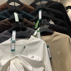 Online 199! Self-heating faux fur fabric winter couple youth round neck drop shoulder warm long-sleeve T-shirt base shirt