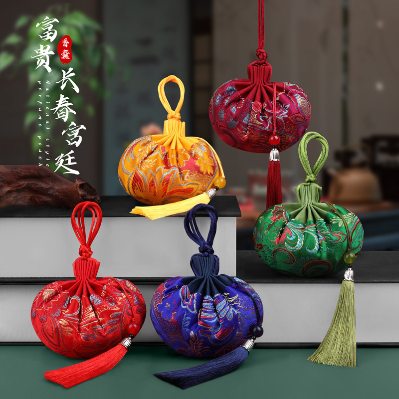 端午古风随身挂脖胎毛发荷包挂件 汉服配饰刺绣锦囊香包香囊空袋