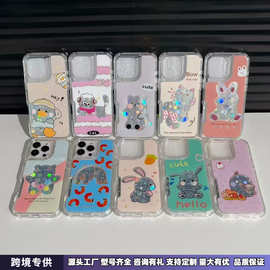 适用苹果iPhone16promax拉杆箱手机壳多功能14Plus支架S25ultra套