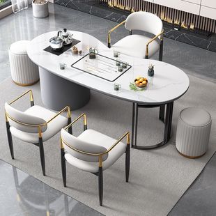 Rock Plate Tea Table Tea Table and Chair Combination Modern Simple Small Apartment Balcony Home Office Integrated Tea Table Set