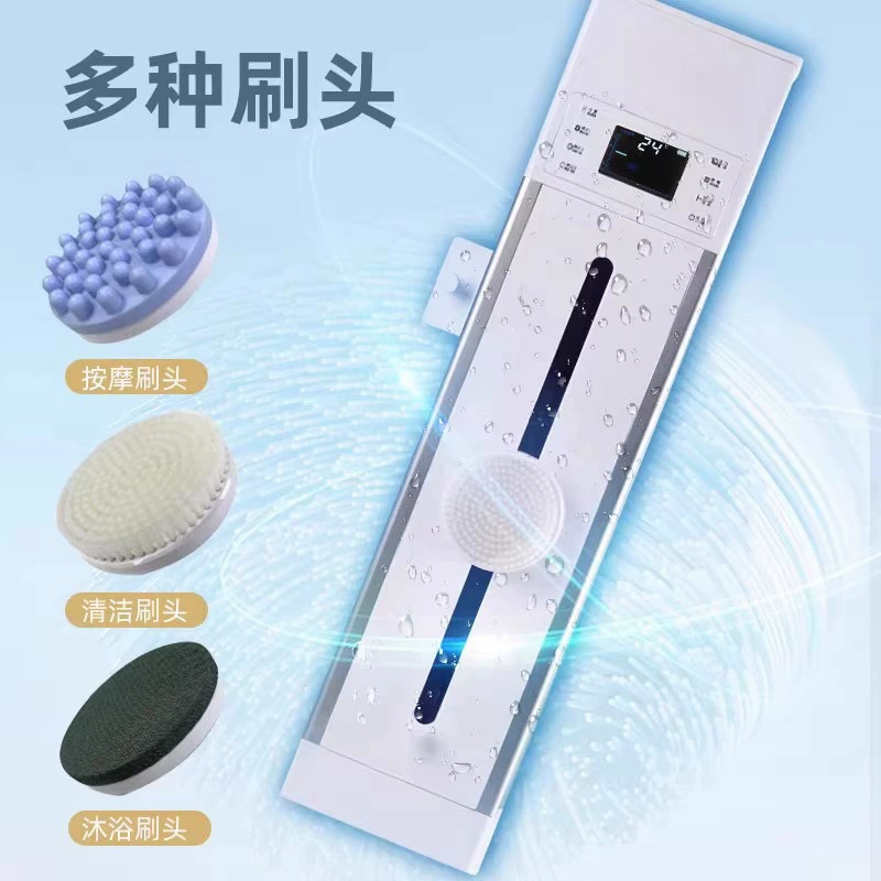 Wall-mounted electric bath shower brush back-scrubbing automatic mud removal device soft bristles youth back-scrubber massager