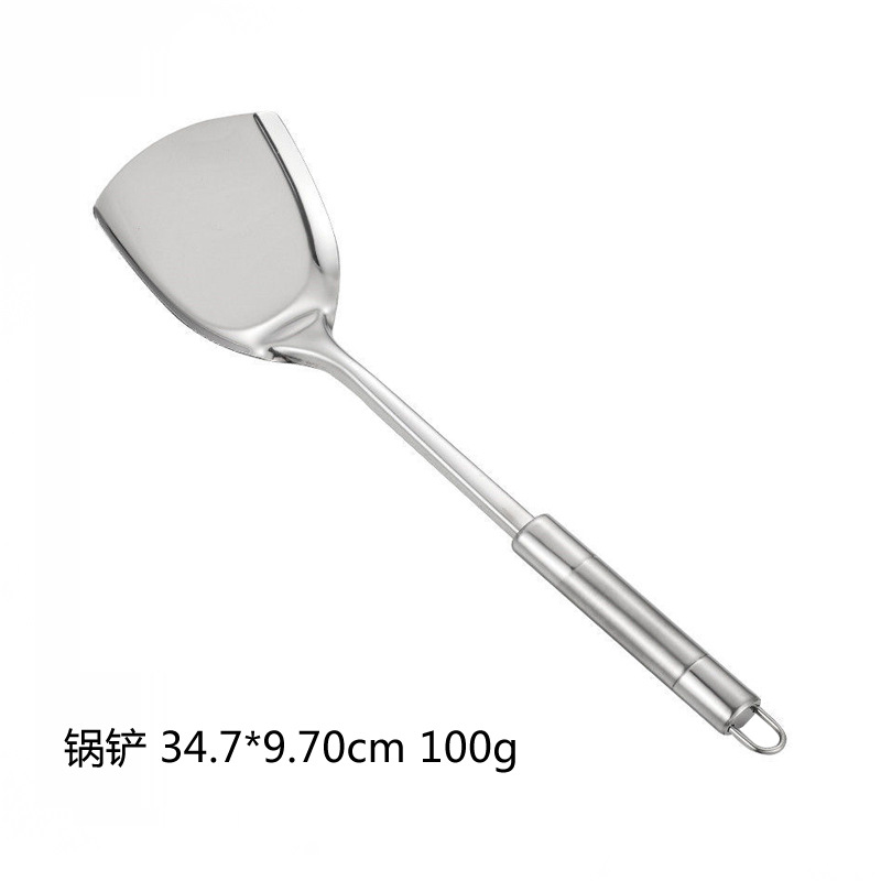 Cuchara de espátula de acero inoxidable espátula de cocina cuchara de sopa cuchara de aceite de arroz fuga grande lijado mango hueco aislamiento térmico utensilios de cocina al por mayor