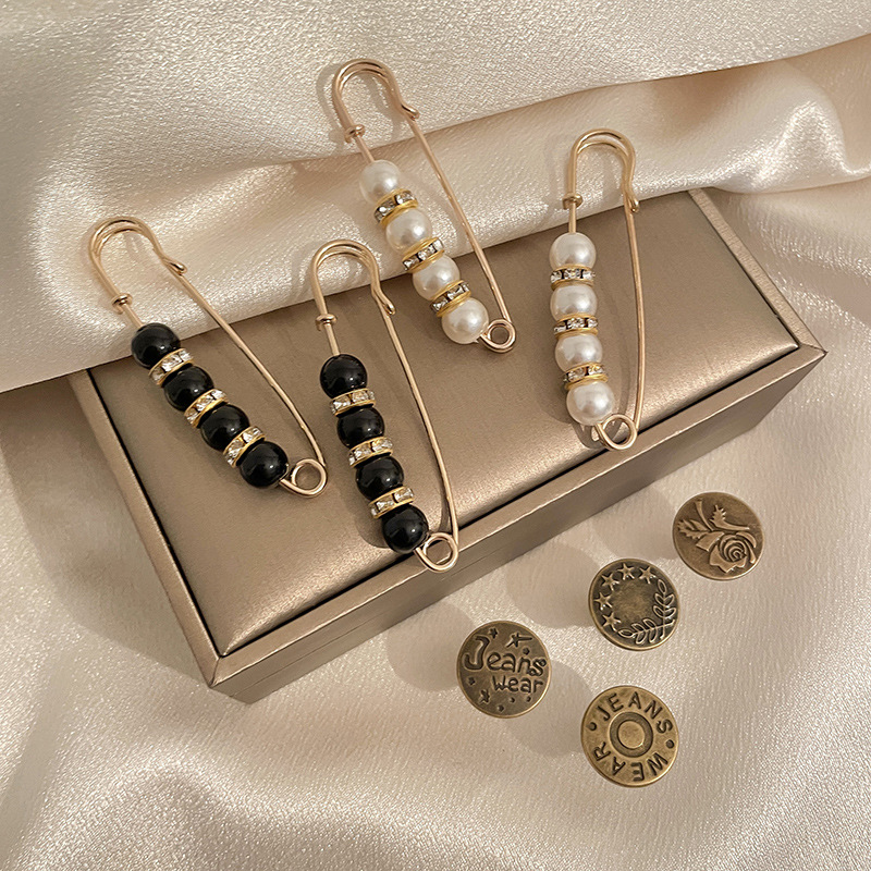 Apretar la cintura artefacto pantalones anti-exposición pin fijo tamaño de la cintura grande hebilla ajustable Ropa Accesorios botón