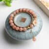 Organic bracelet solar-powered natural stone jade flower-shaped, universal accessory, simple and elegant design