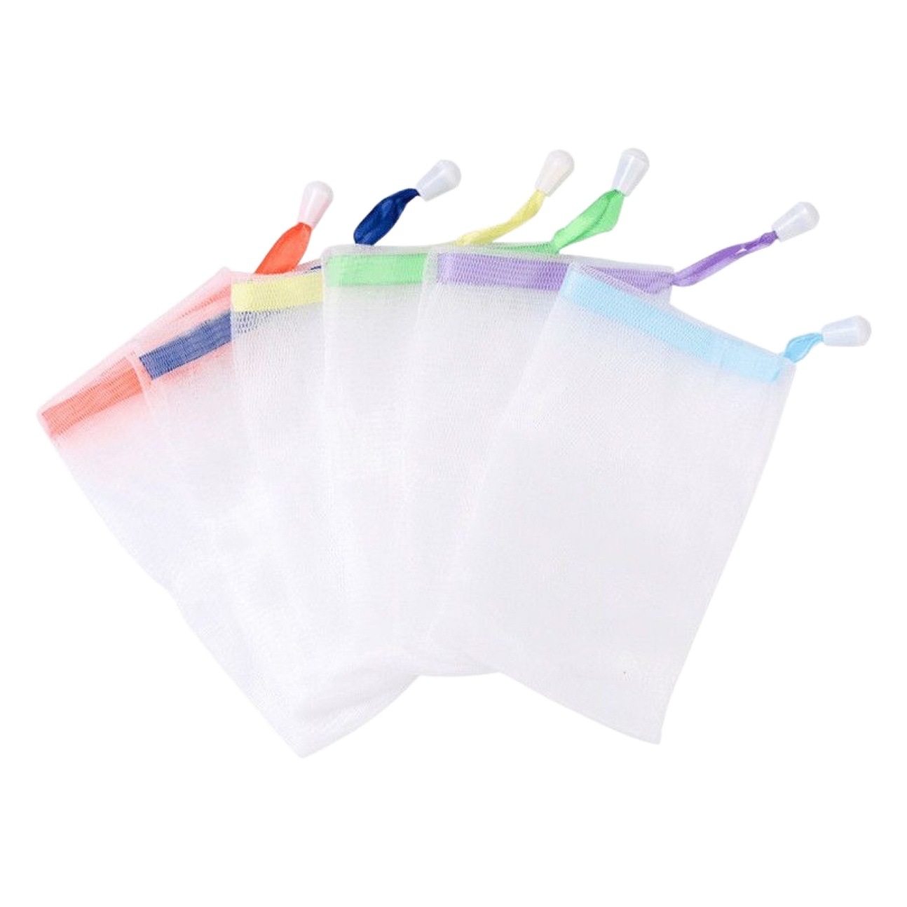 Color Ribbon Face Washing Foaming Bag Cleansing Mesh Dense Soft Foaming Mesh Soap Bag Facial Cleanser Foaming Full Free Shipping
