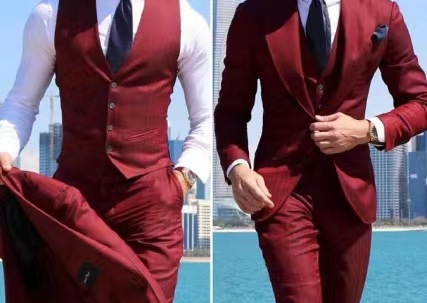 Trajes transfronterizos para hombres 2025, nuevos trajes de novio y padrino, anfitriones de boda, trajes Amazon