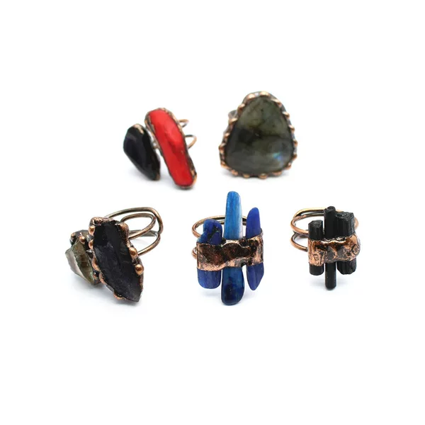 Origin source cross-border jewelry wholesale personality publicity pull stone original stone ring opening