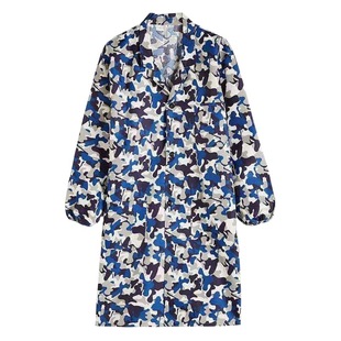 Camouflage blue coat overalls men's factory clothing oil-proof long dust-proof clothing long sleeve handling labor protection clothing printing wholesale
