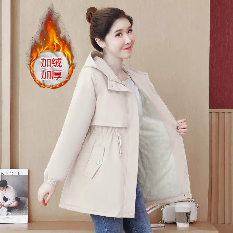 Warm long coat, winter down jacket, fitted brace, western style
