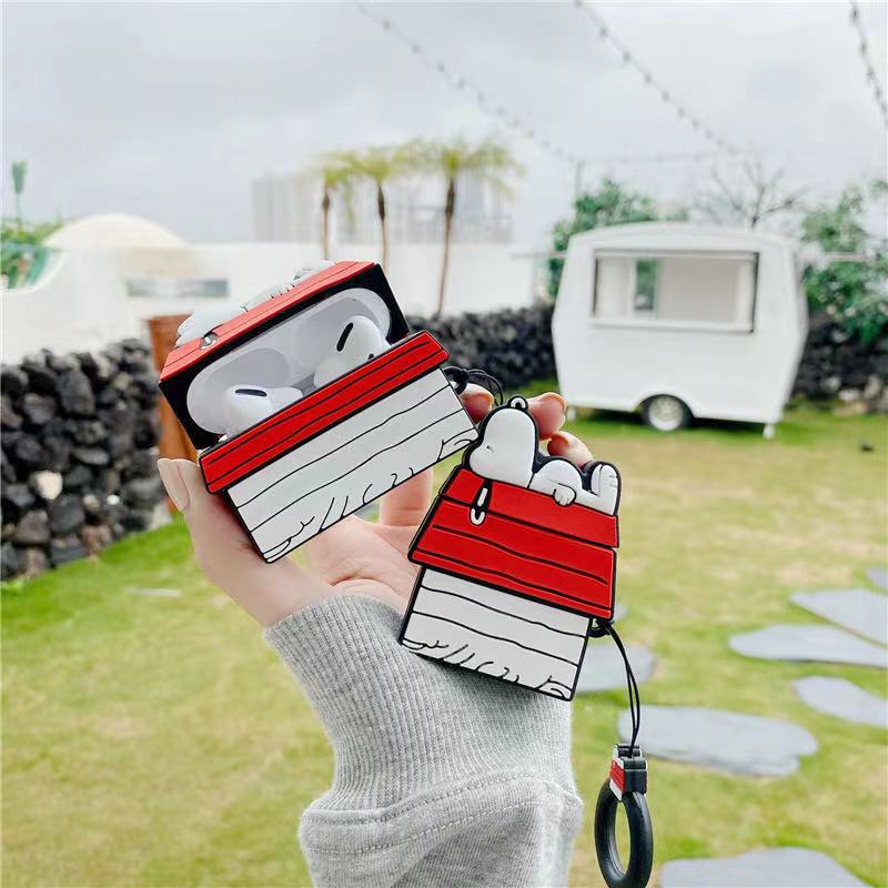 Cute Snoopy House Suitable for AirPods 4Th Generation Protective Case Cartoon 2/Pro 3Rd Generation Apple Bluetooth Earphone Case