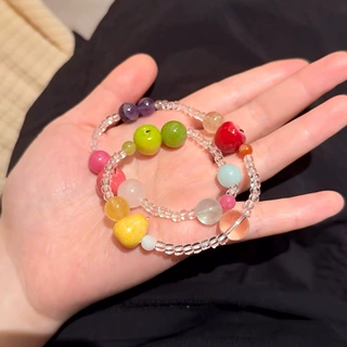 缤纷水果~多巴胺彩色水果串珠手链创意小众设计精致清新百搭手饰