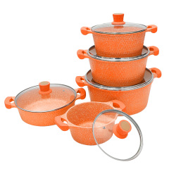 Cross-border medical stone die-cast soup pot set small diamond style marble soup pot ten-piece pot set