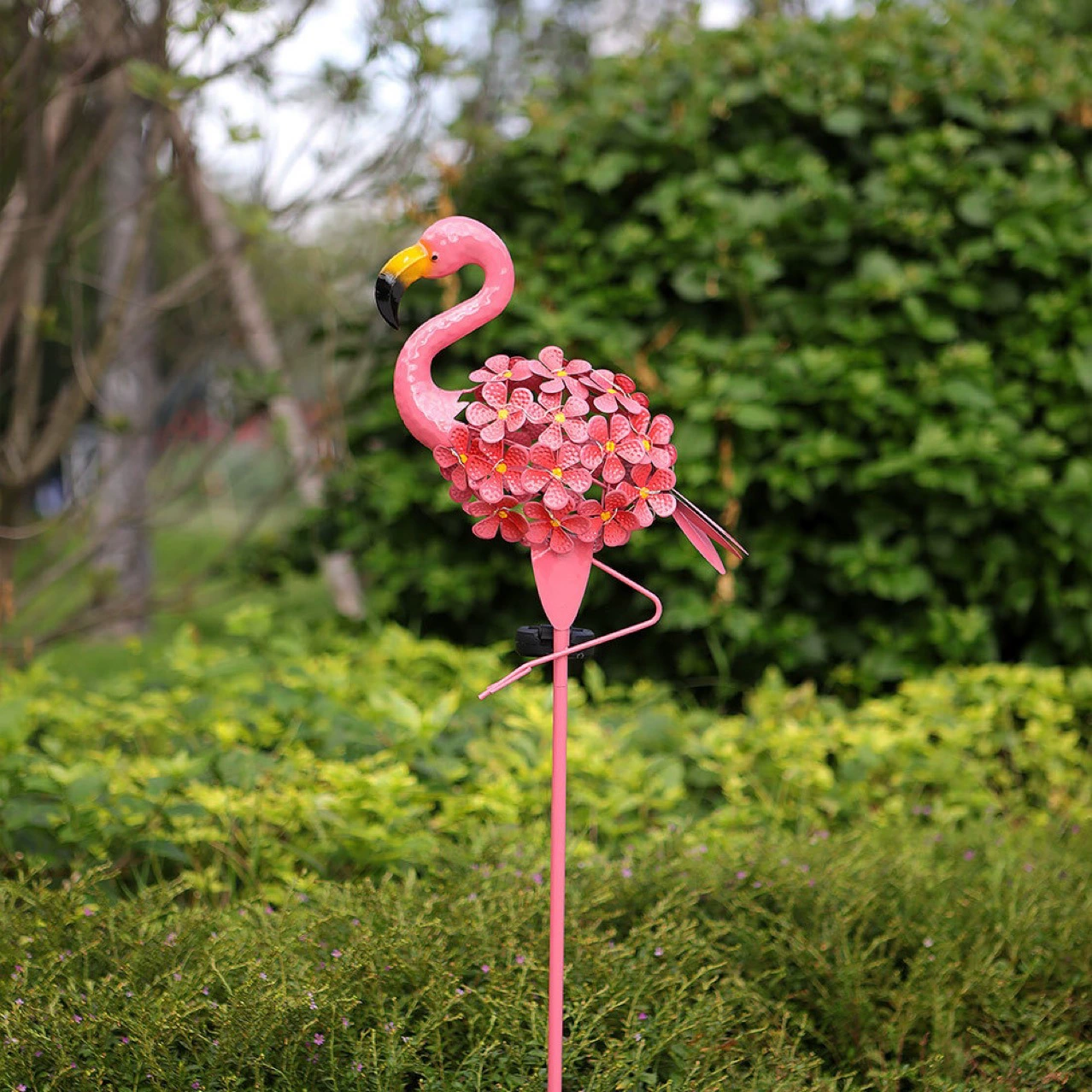 Солнечная железная лампа фламинго на открытом воздухе водонепроницаемая вилла декоративная лампа для сада производителей непосредственно для оригинальных производителей