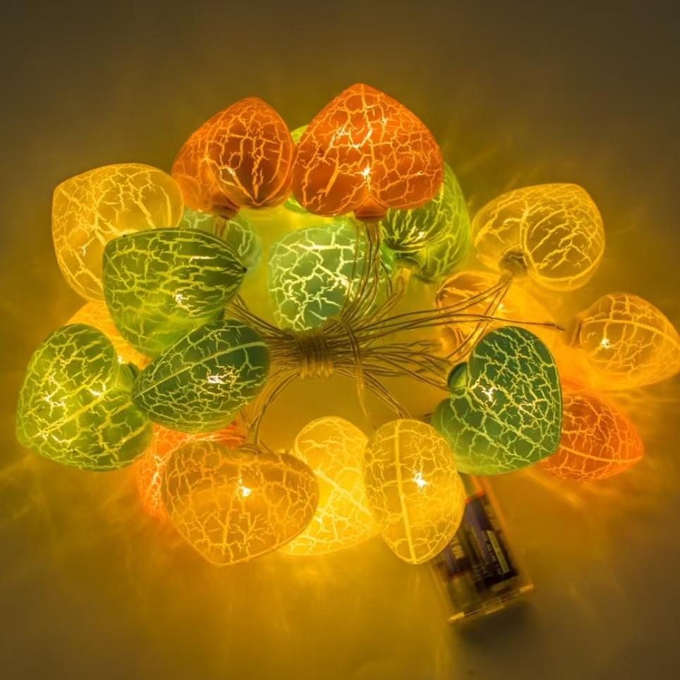 Decoración de Pascua huevo agrietado pollo creativo atmósfera festiva decoración amor huevo string lámpara decoración lámpara