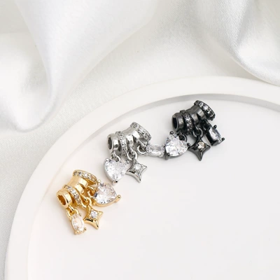 Zərgərlik ara hissələri, 14K Gold-Plated Zircon Star