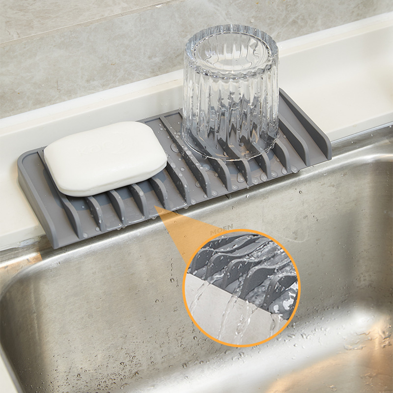 Cross-Border Silicone Soap Dish That Doesn'T Accumulate Water, Creative Japanese-Style Bathroom Drain Mat with Suction Cup Soap Holder