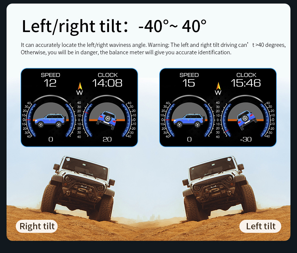 Cross-border car HUD head-up display LCD OBD multi-function water temperature fuel consumption GPS inclinometer speedometer P21