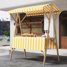 奶茶摆摊棚实木网红摊位展示架折叠桌子集市夜市促销移动花车包邮