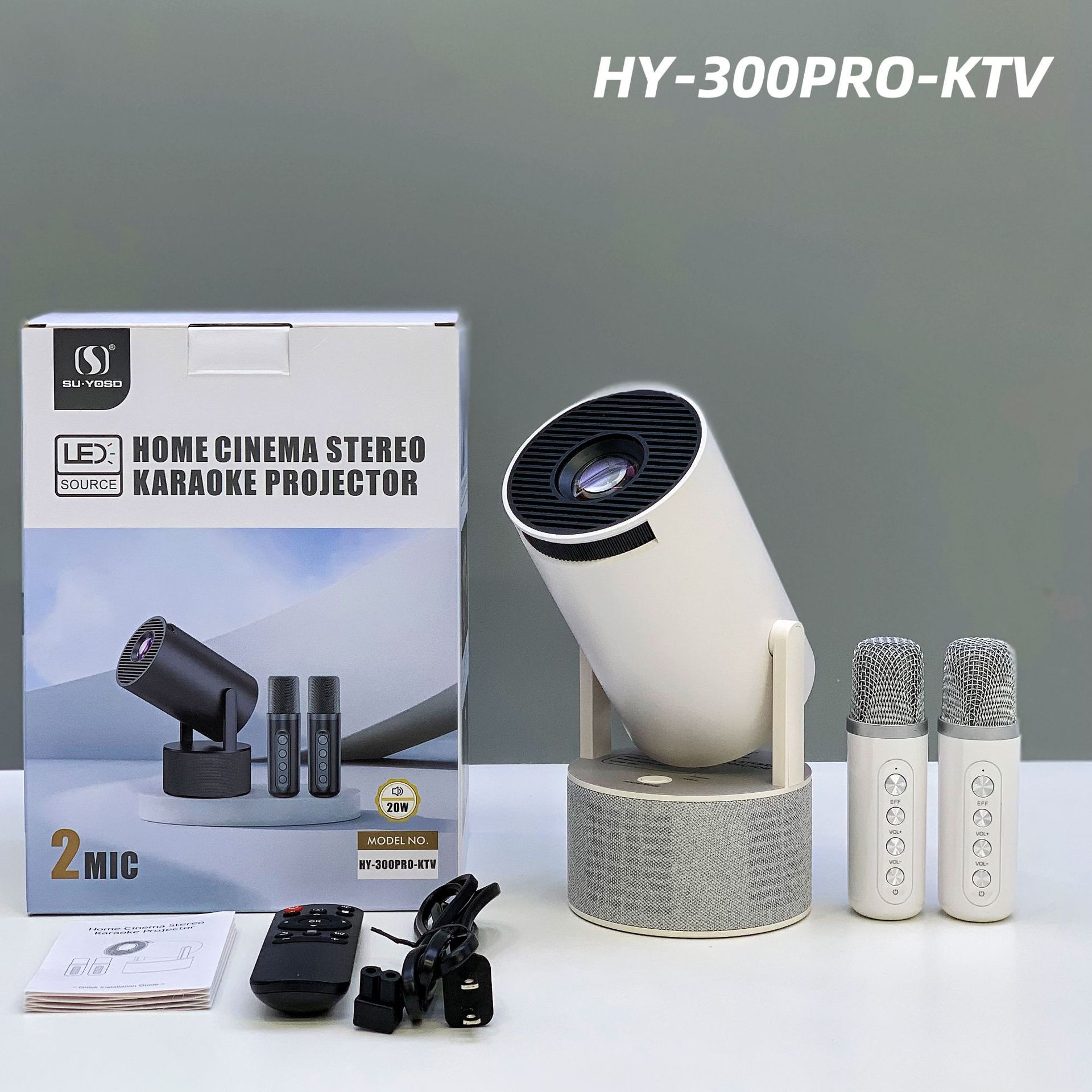 Proyector de Cine en Casa HD HY300pro 720P con Altavoz Estéreo para Karaoke