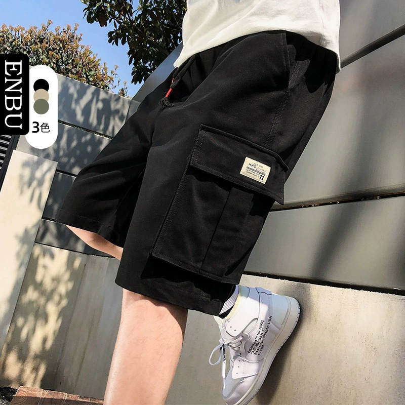 Summer Shorts Men's Loose Large Size Overalls Sports Multi-pocket Summer Straight Half-length Pants Trendy Brand Mid-length Pants for Foreign Trade