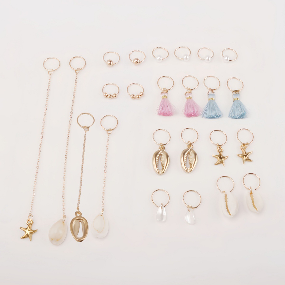 Cadena anillo para el cabello colgante acrílico estilo caliente transfronterizo personalidad anillo para el cabello trenzado trenzado sucio anillo para el cabello con hebilla combinación de accesorios para el cabello de mariposa