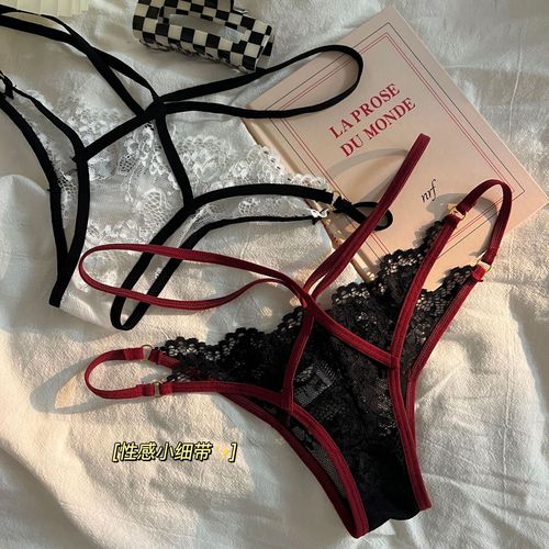 Pure Desire Cross Strap Lace Panties Women's Fashion Sexy Pure Desire Low Waist Briefs with Hollow Breathable Cotton Crotch