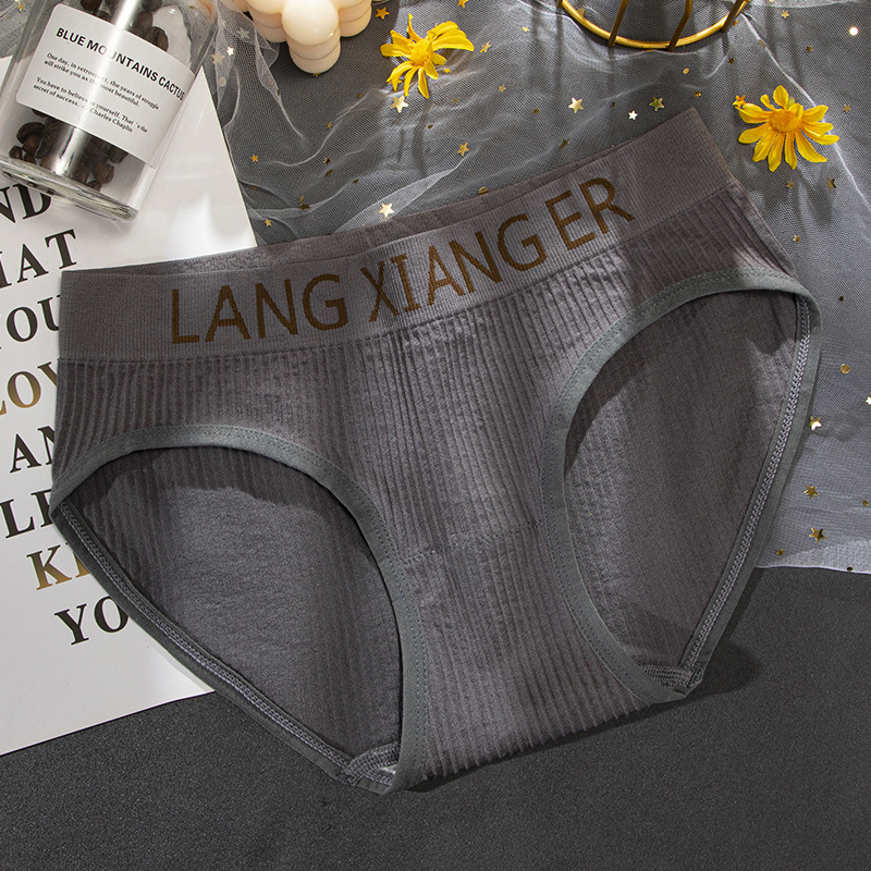 Alta cintura elástica cabeza deportes estilo letra cintura ropa interior de las mujeres simple mediados cintura calzoncillos fabricante en stock ventas image 10