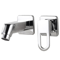 OD59批發浴室櫃四件套水龍頭側裝冷熱開關全銅洗臉面盆抽拉入牆式