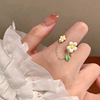 Chain with tassels, small design advanced universal adjustable ring, flowered, high-quality style, on index finger