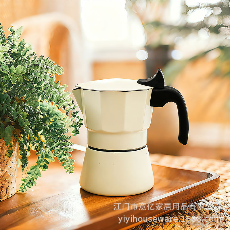 Stainless steel Italian Moka pot, espresso maker, outdoor and home use, pour-over coffee pot, single-spout sharing pot, French press