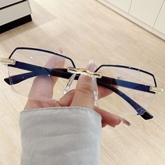 新款半框切邊智能變焦老花鏡擺地攤男女閱讀眼鏡超輕大框近視眼鏡