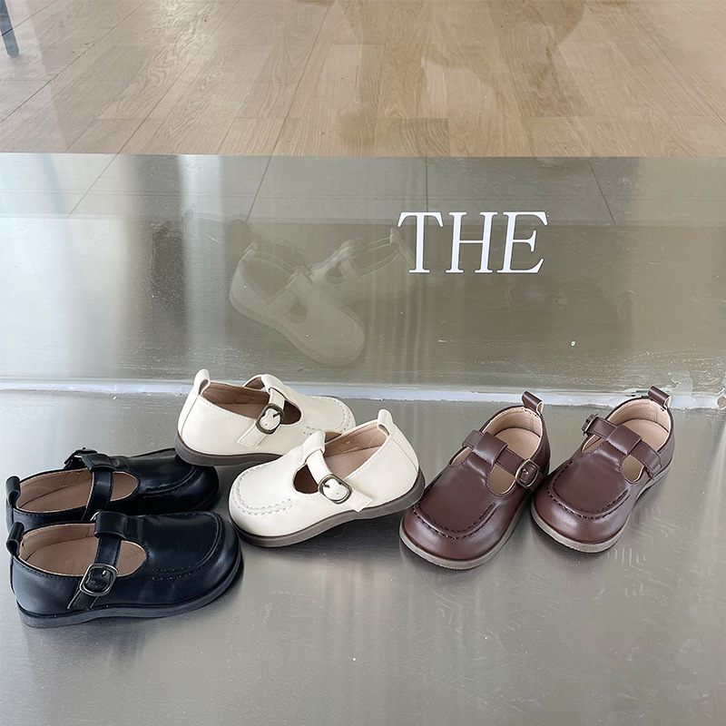 TOPSTAR Spring New Soft Sole Children's Leather Shoes Retro French Casual Children's Leather Shoes 1503