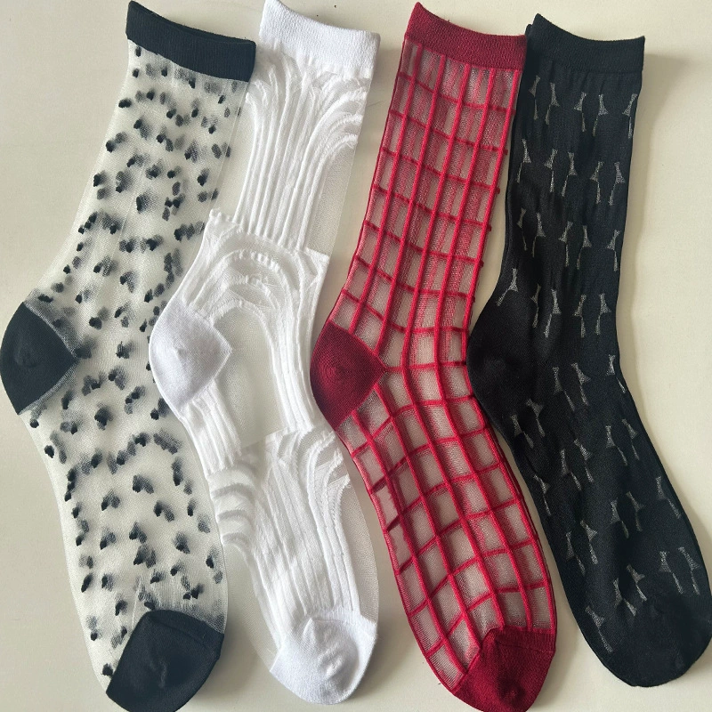 Носки цвета хаки в японском стиле, летние тонкие носки, прозрачные стеклянные носки, модные носки, женские носки оптом