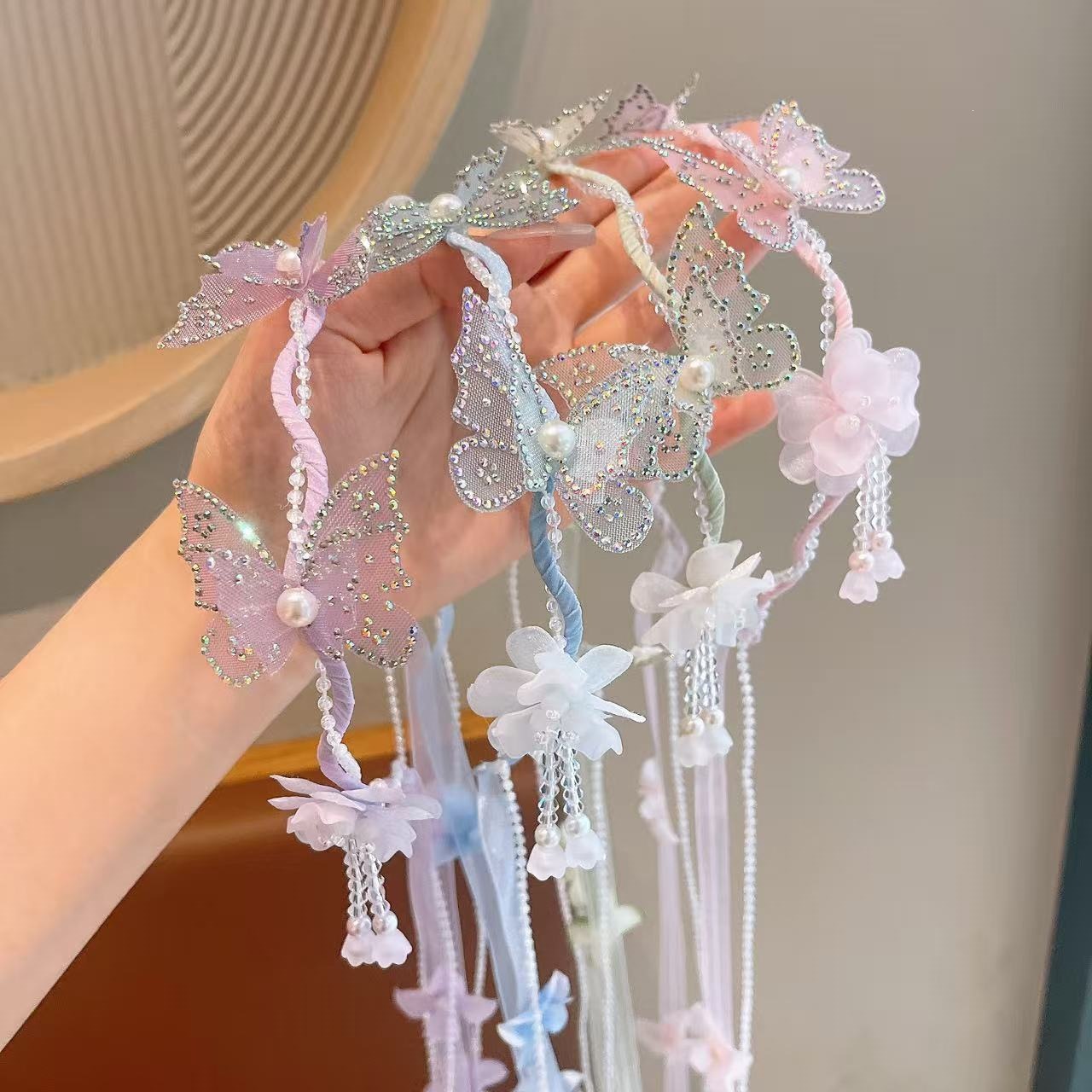 Flores para niños bandas de cabello trenzadas bandas de cabello 2026 nuevas chicas princesas bandas escenario espectáculo antiguo tocado de fotos