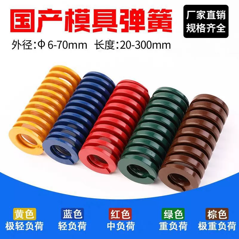 Пружина прессования пресс-формы, высокопрочная, устойчивая к высоким температурам, прямоугольная пружина, желтая, синяя, красная, зеленая, коричневая, плоская пружина сжатия из проволоки